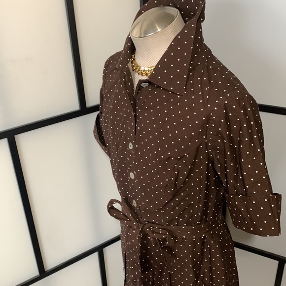 CONNECTED Women's Grandmacore Polka Dot Button Front Cotton Spring Size 14 BIN A - Picture 8 of 16